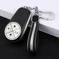 tpuleather 3 button car key case cover for nio es6 2019 es8 2018 car holder shell remote cover colorful car styling accessories