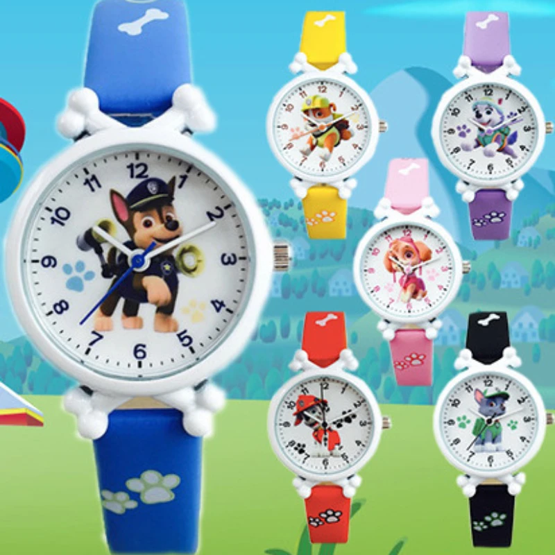 

Paw Patrol Birthday Gift toy Watch Child Quartz Wrist Fashion anime for Children Student Watch kids ChristmasToys for Children