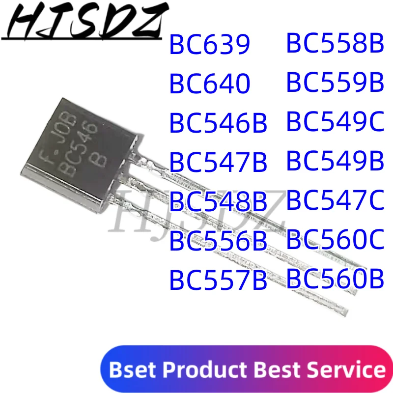 100Uds BC639, BC640, BC546B, BC547B, BC548B, BC556B, BC557B, BC558B, BC559B, BC546, BC547, BC548, BC549C, BC549B,