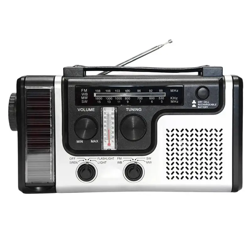

Emergency Radio 1200mAh Hand Crank Solar Emergency Radio Hand Crank Solar Emergency Radio AM/FM/SW1/SW2 Outdoor Survival