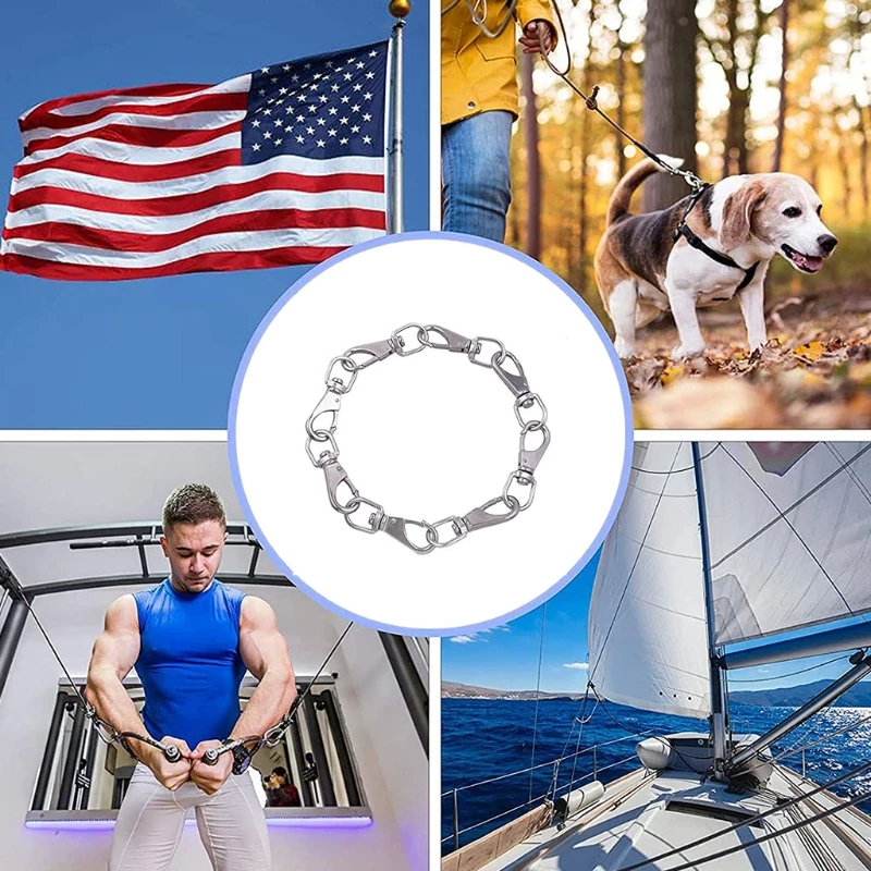 

Stainless Steel Swivel Eye Snap Hook Marine Boat Hardware Spring Buckle Scuba Diving Clip Spring Hooks Strong & Durable