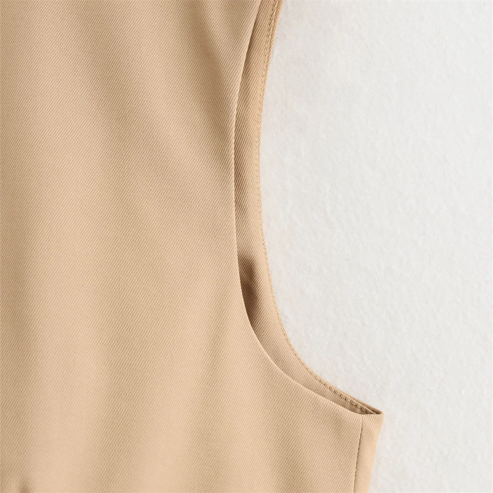 Женский однобортный Топ без рукавов с V-образным вырезом