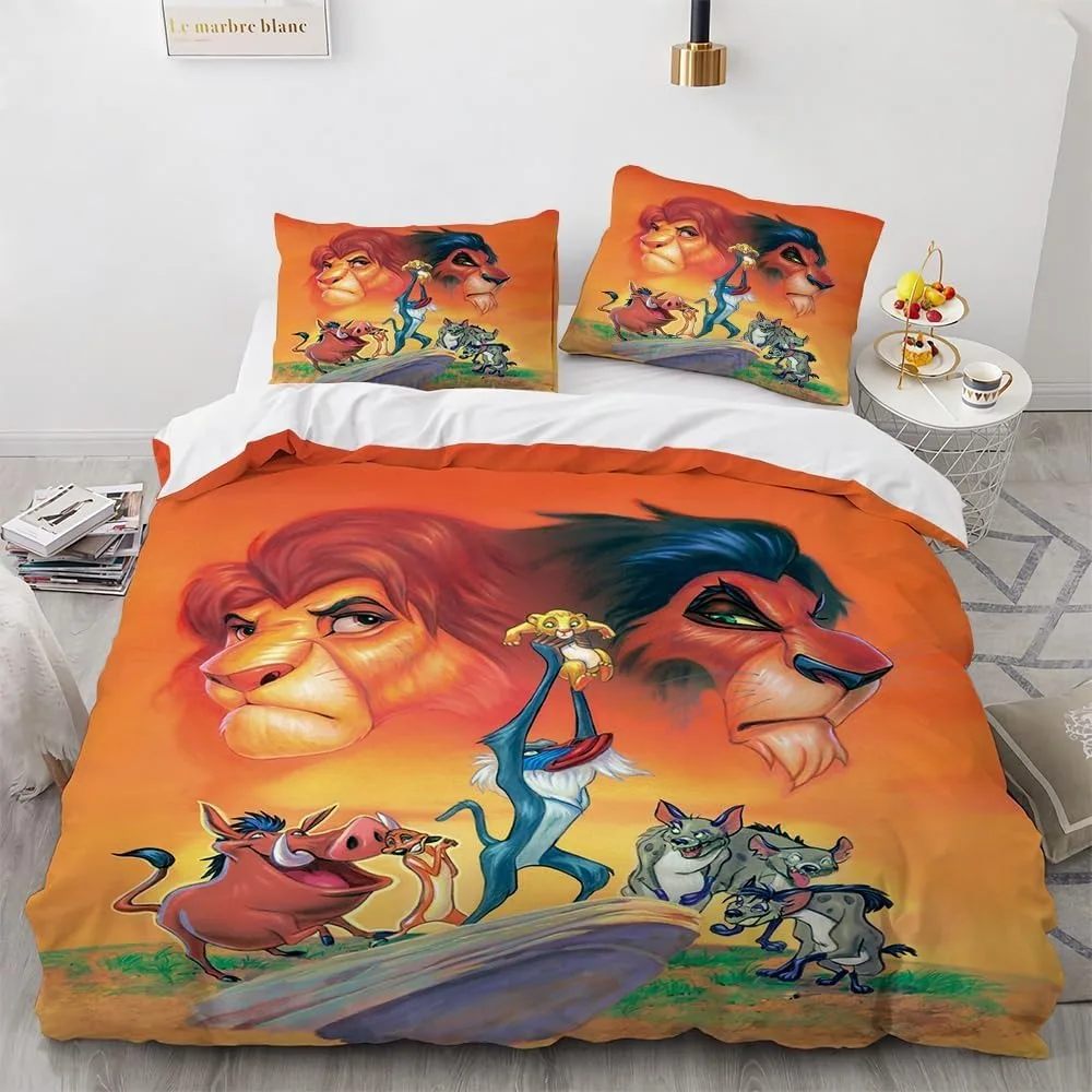 Пододеяльник с рисунком льва Комплект постельного белья из мультфильма Король