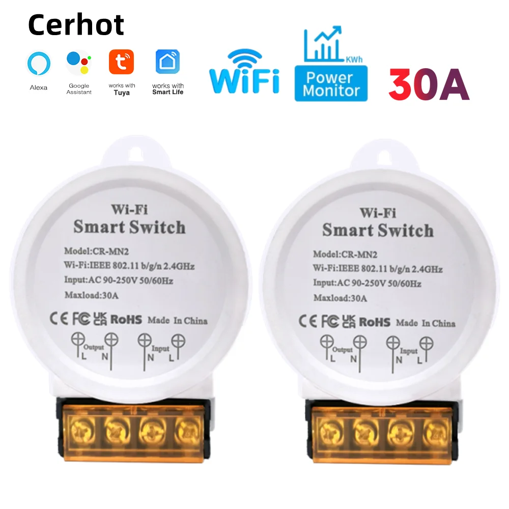 

liligood Умный Wi-Fi переключатель с мониторингом мощности 30A