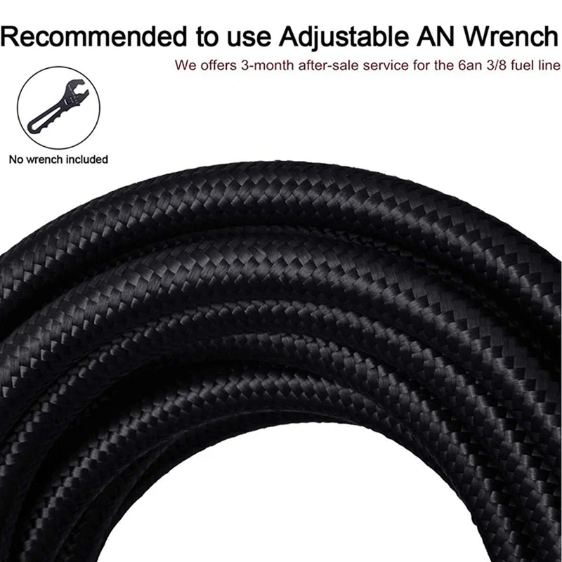 Гоночный автомобиль 20 футов 6 м 6AN топливный шланг Черный Плетеный Топливный с