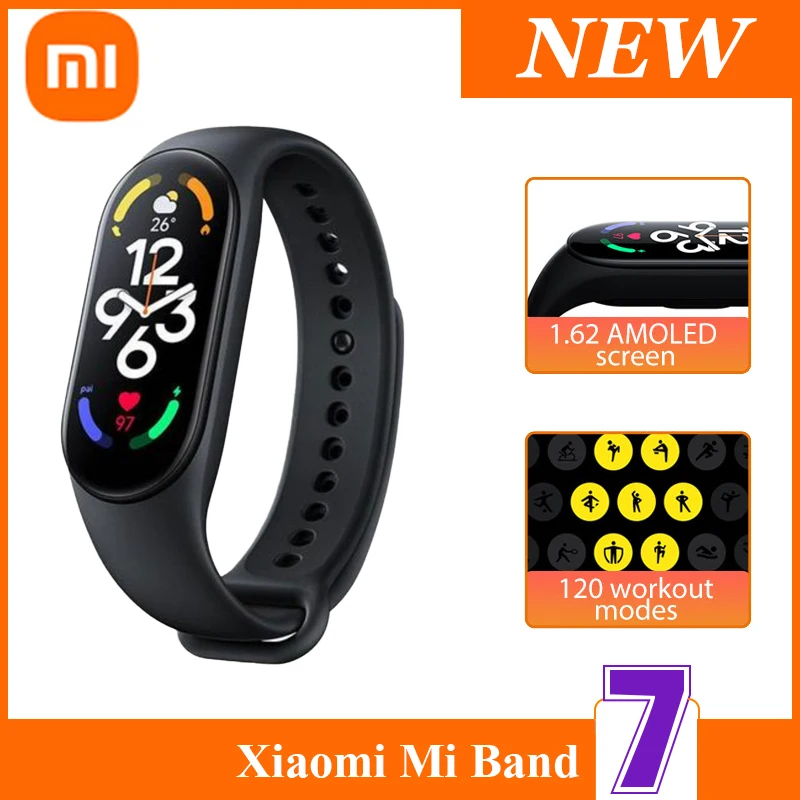 

Xiaomi Mi Band 7 Smart Bracelet 1.62" AMOLED 5.2 20 Workout Modes Professional Workout Analysis Waterproof Smart Band