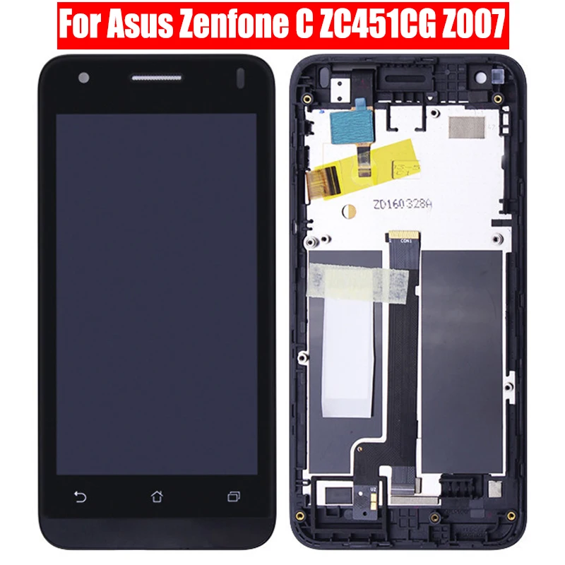 

ЖК-дисплей для Asus Zenfone C ZC451CG Z007 матричный экран Z007 дигитайзер в сборе Сенсорная панель ZC451CG ЖК-экран с рамкой