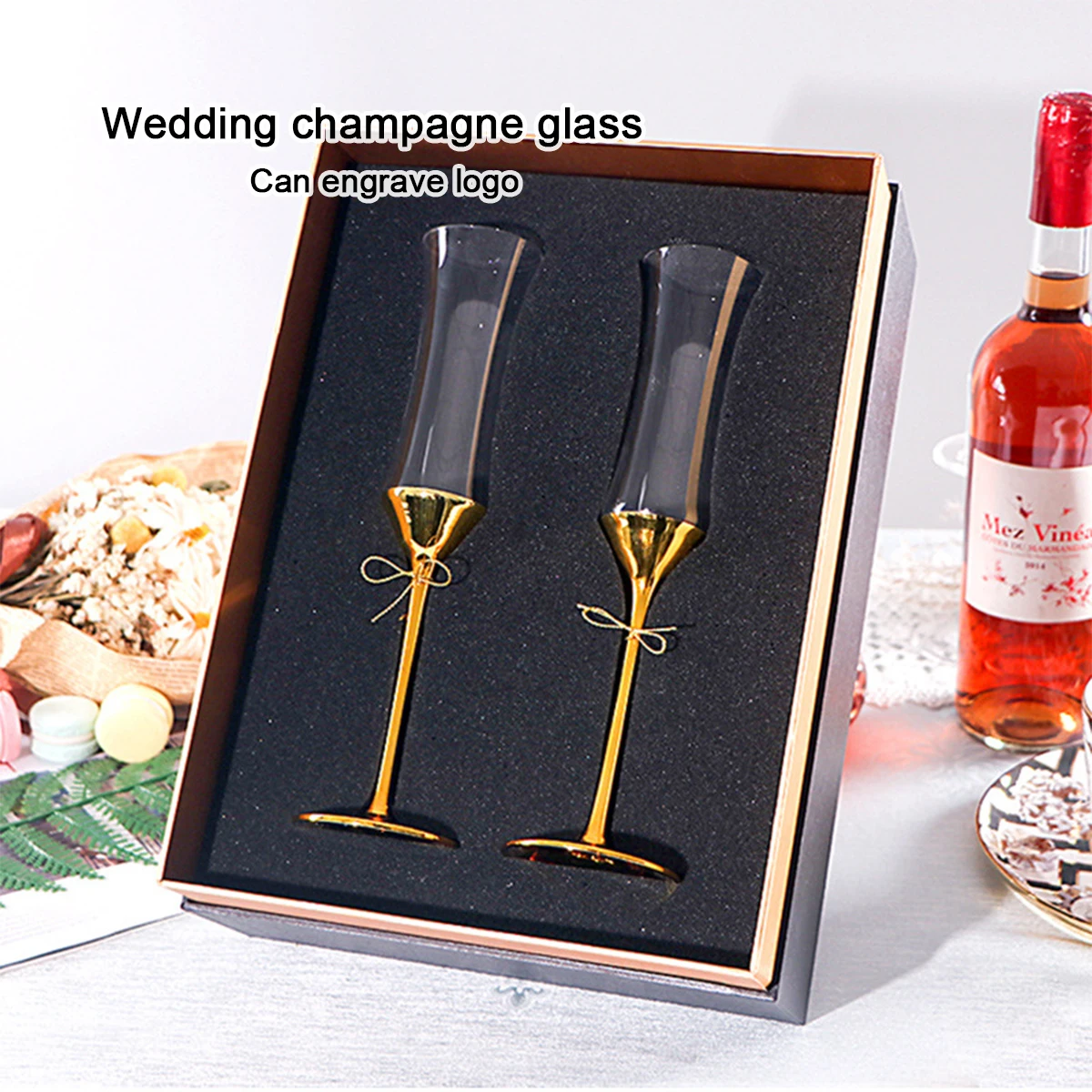 (Логотип может быть выгравирован) 165 мл гальванизированный золотой хрустальный