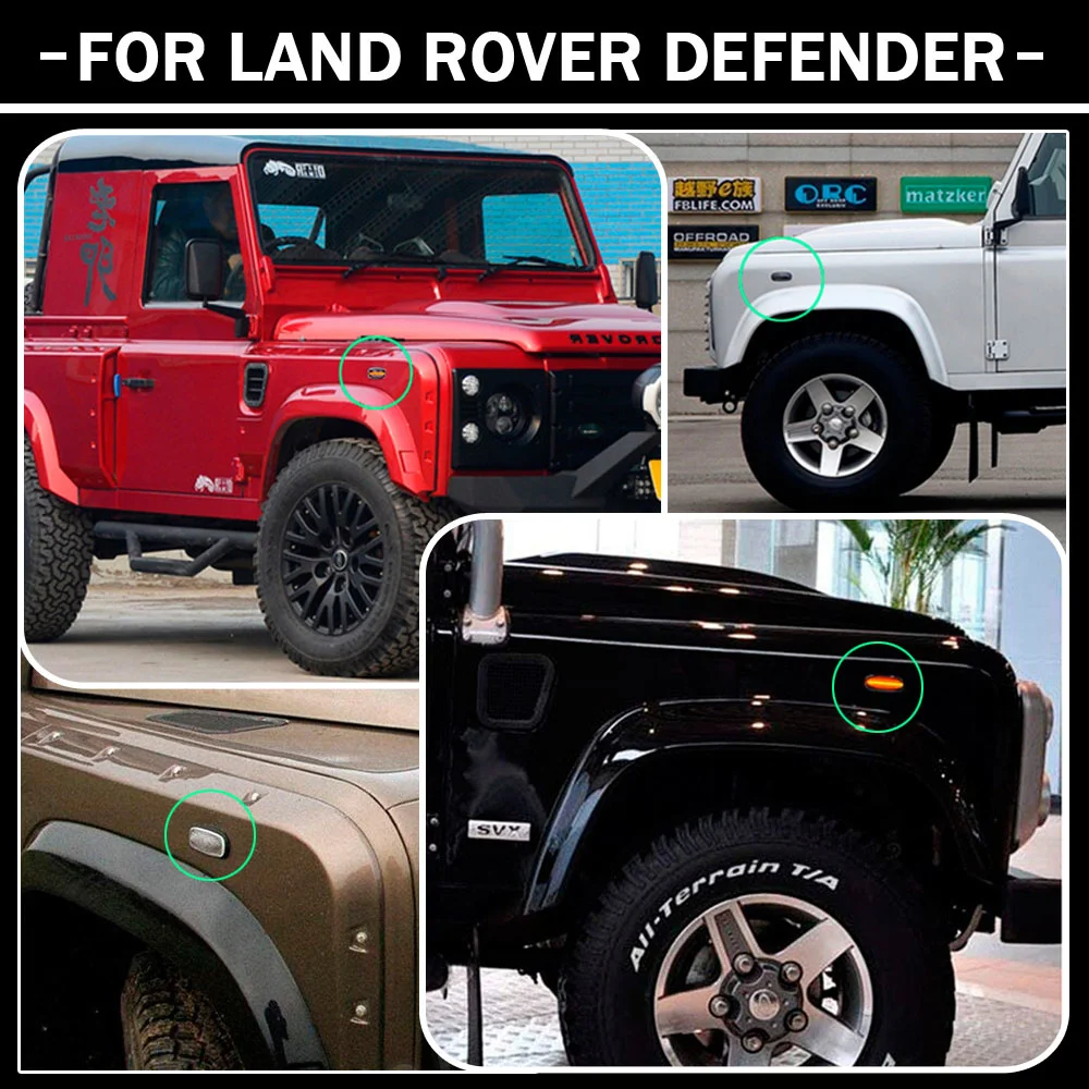 

Для Land Rover Defender Freelander/открыть 2 светодиодный, боковой, габаритный фонарь динамический сигнал поворота с плавным потоком света
