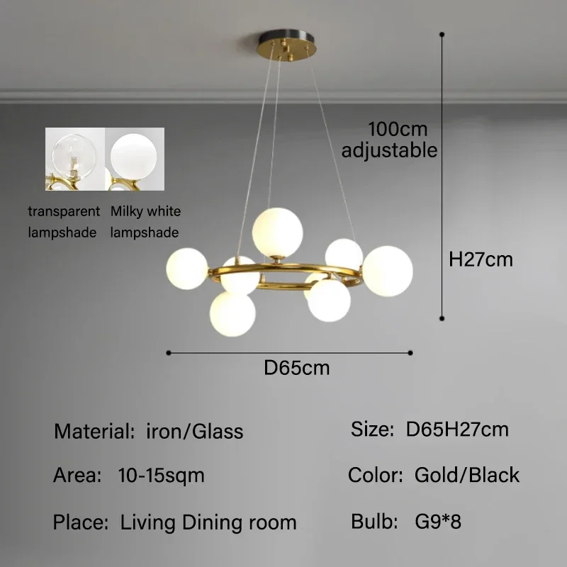 Прозрачная стеклянная люстра JIANKEXING