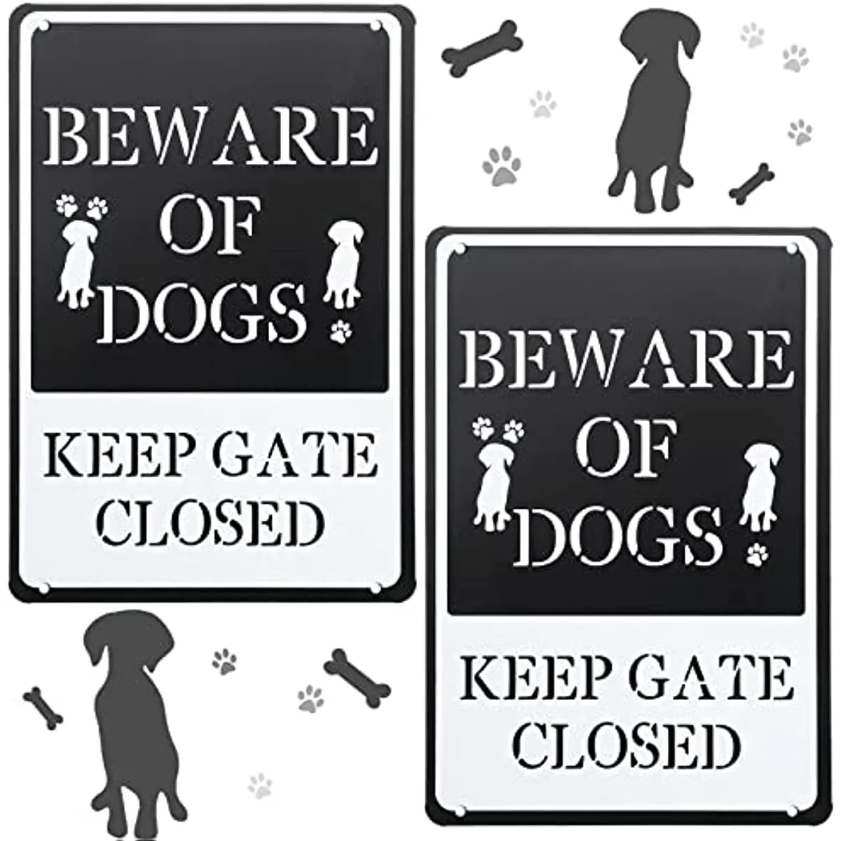 

Beware of Dog Sign Funny Warning Decor Dogs Keep Gate Closed Signs Metal Rust Free Tin for Fence Lawn Garden Yard