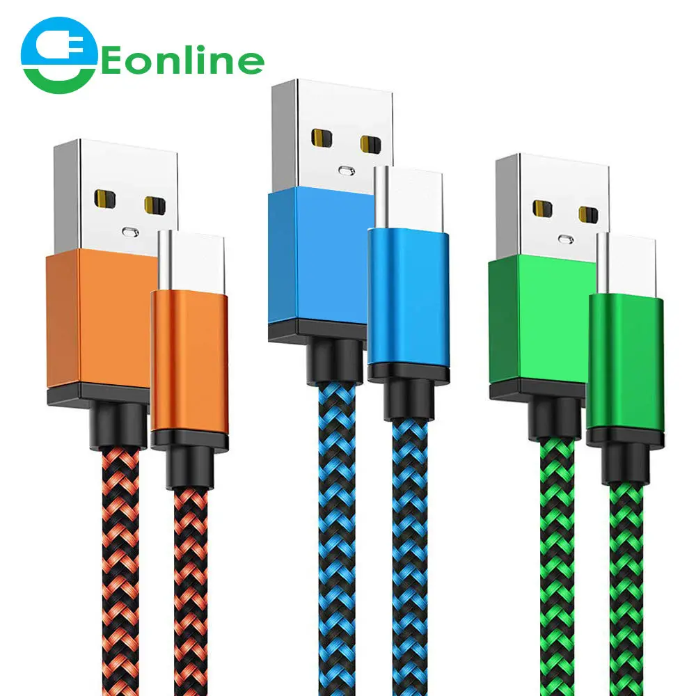 

EONLINE Type C Cable Fast USB Charging 6FT Power Cord Braided Phone Charger for Samsung Galaxy A12 A32 A11 A02s A20 Moto G7