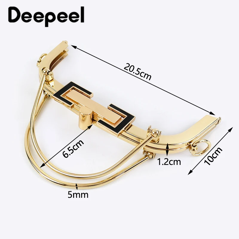 Deepeel 1/2pcs 10*20.5cm Metal Purse Kiss Clasp Bag Lock Frame Buckle Wallet Handle Women DIY Sewing Coin  Hardware Accessory