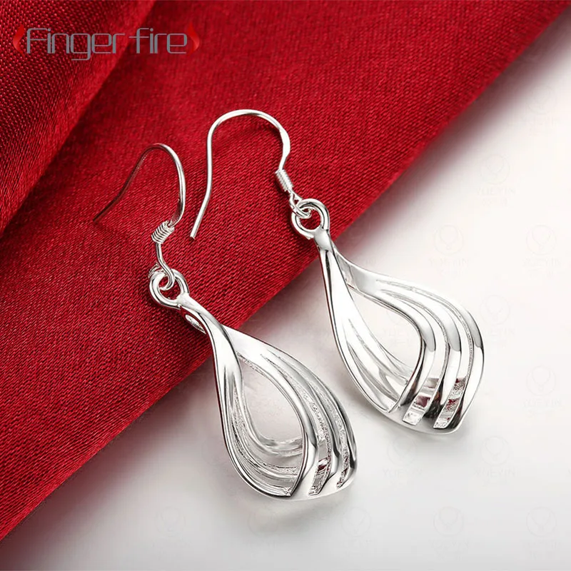 

Fashionable Simple Silver Color Hollow Earrings Bridal Engagement Party Festival Memorial Jewelry Gift
