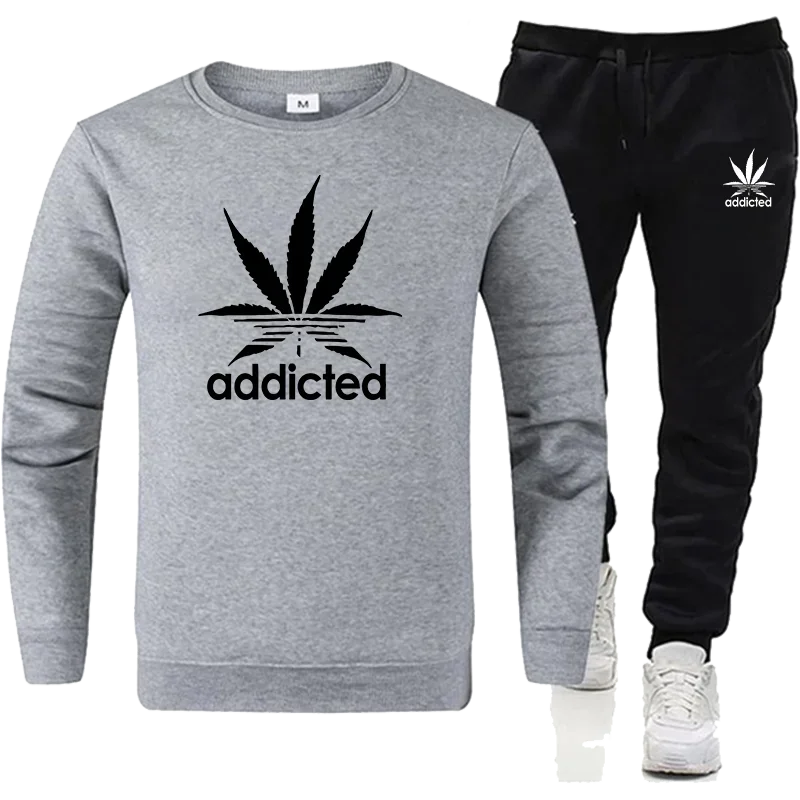 

Костюм спортивный мужской из двух предметов, кофта с капюшоном и штаны на молнии, Осень-зима