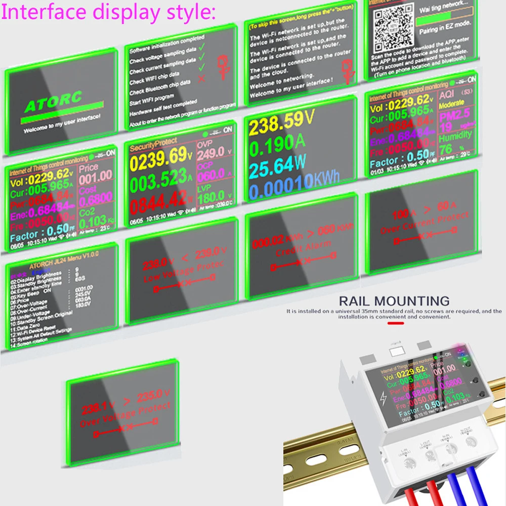 AT4PW Tuya WIFI цифровой счетчик энергии на DIN-рейку умный переключатель дистанционного