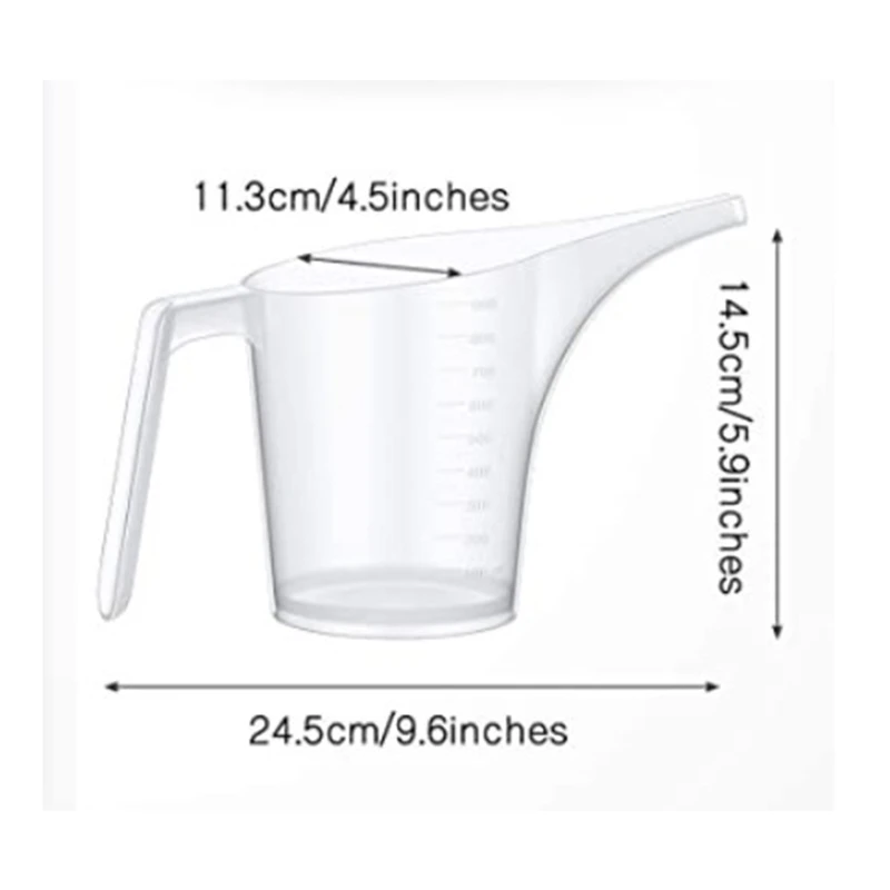 

Transparent Plastic Funnel Measuring Jug Cup Large Capacity Long Nozzle Measuring Glass with Scale Tip Mouth Cup
