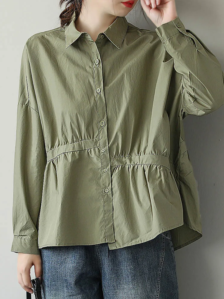 Женская блузка на пуговицах Max LuLu черная Свободная рубашка в британском стиле