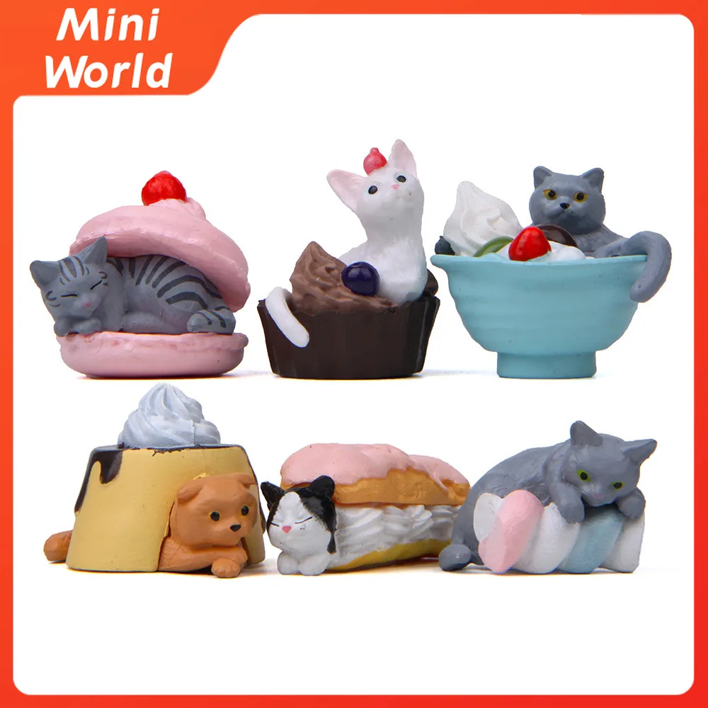 

6Pcs/Set Animal Series Cake Decorating Garden Decor Ornament Miniatures Desktop Ornament Figurines for Decoration Toys Home Desk