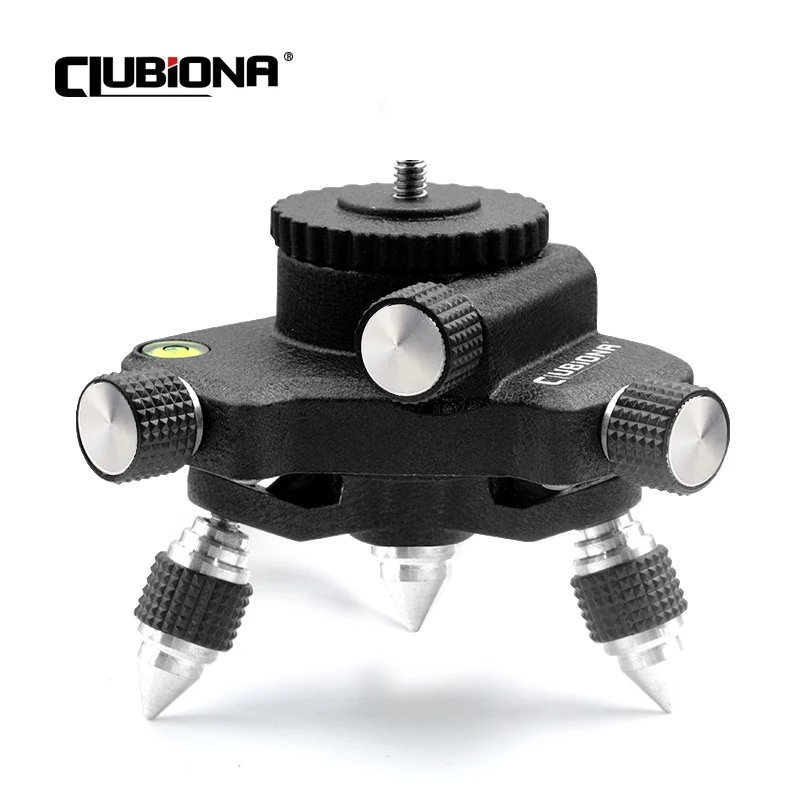 

CLUBIONA Aluminum Alloy 360° Fine Tuning Holder Pivoting Base Tripod Adapter Bracket Stand for 1/4 inch Threaded Laser Levels