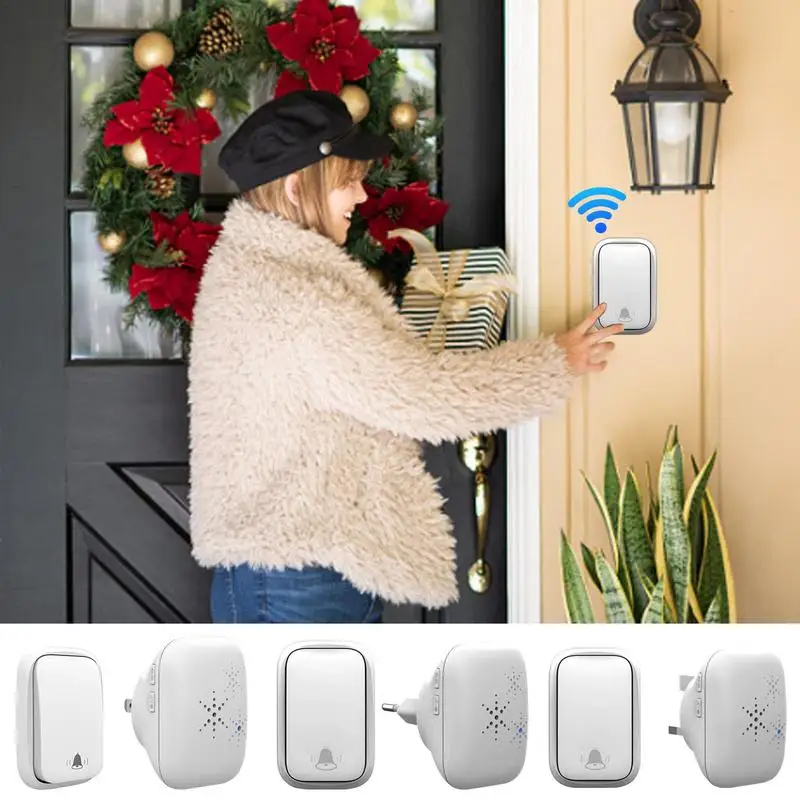 

Outdoor Wireless Doorbell IP68 Waterproof USB Plug 433MHz 150M Long Distance 38 Melody Rings House Chimes Alarm For House