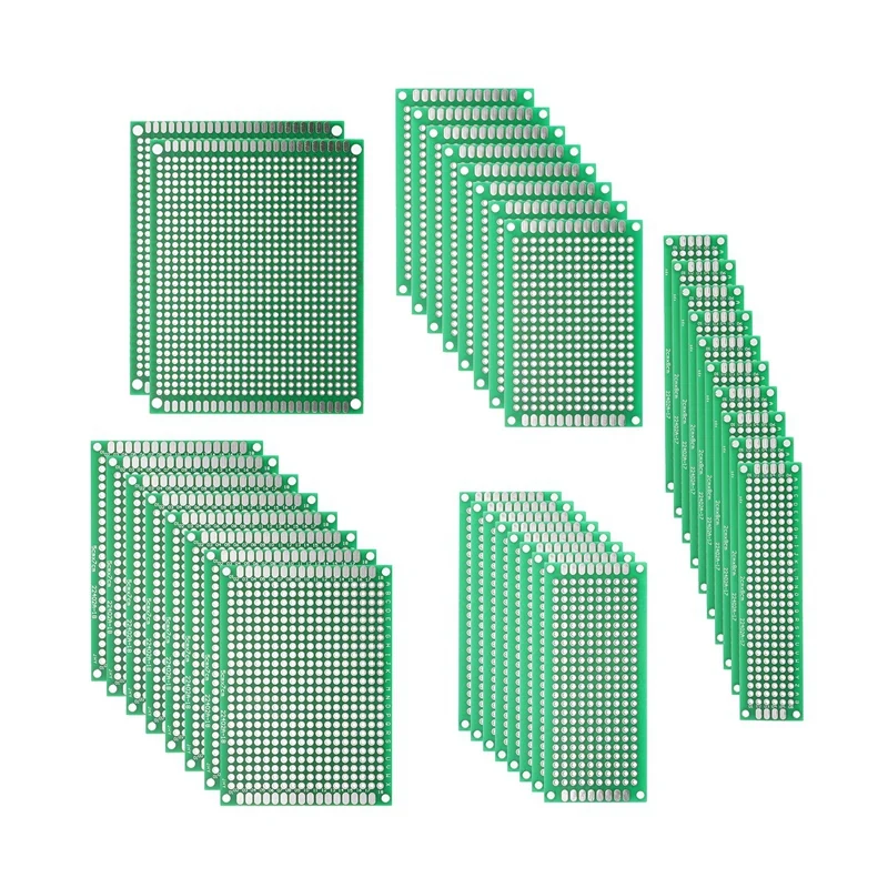 

FULL-36 Pcs Double Sided PCB Board Prototype Kit, 5 Sizes Circuit Board Universal Prototype Board, For DIY Soldering
