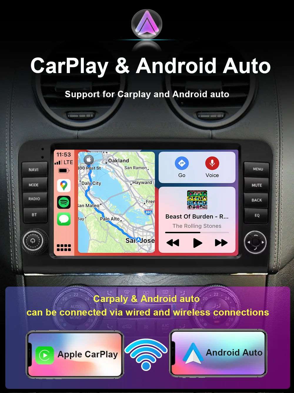 Фото Для Mercedes Benz ML GL CLASS W164 X164 ML350 AI Voice Multimedia Carplay Android Auto GPS Navi Радио стерео Палиер Головное устройство №4