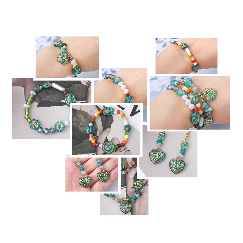 Акриловые бусины неправильной формы с золотым изумрудом в стиле барокко