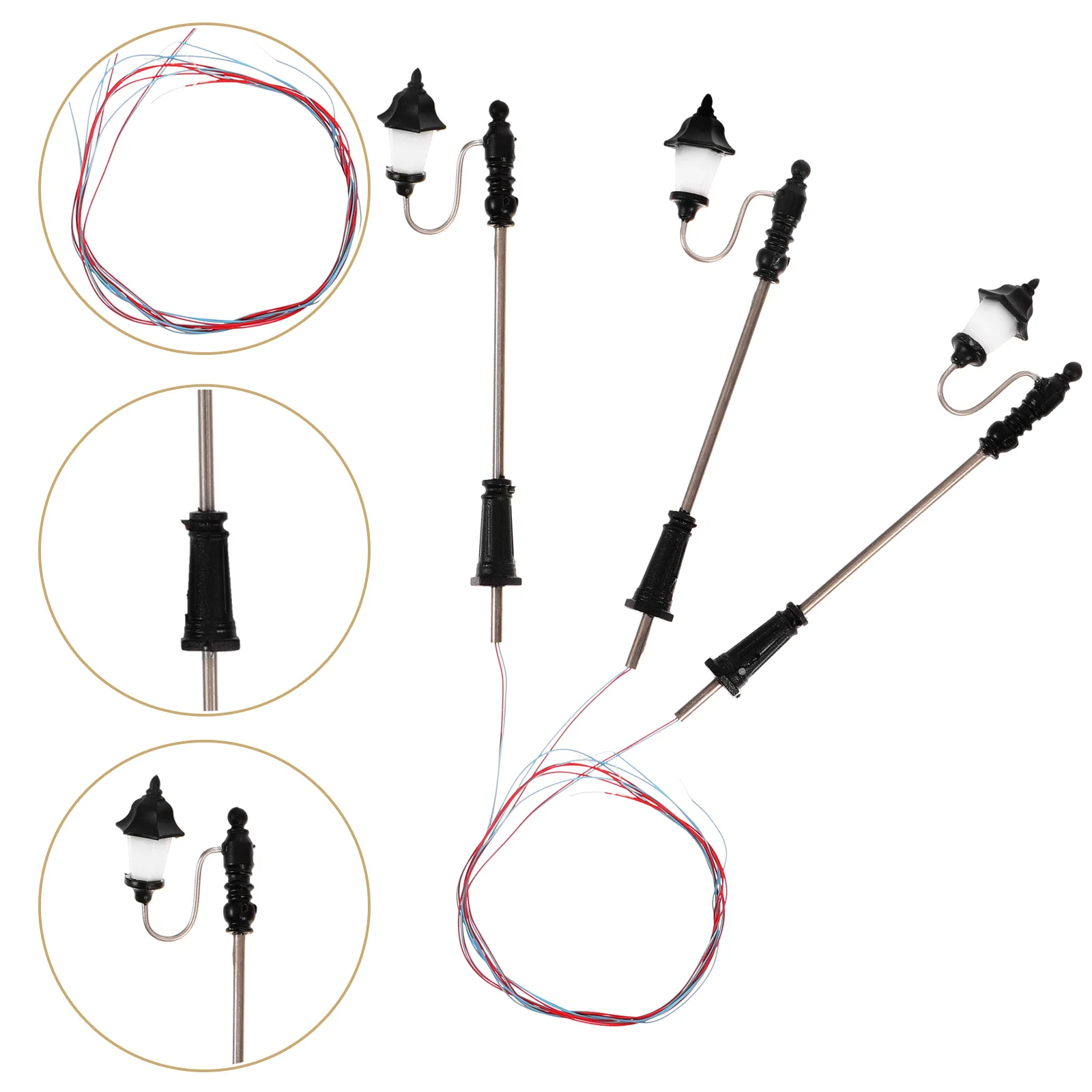 

3 Pcs Micro Landscape Street Light Mini Model House Supply Abs Material Miniature Ornament Tiny Decor