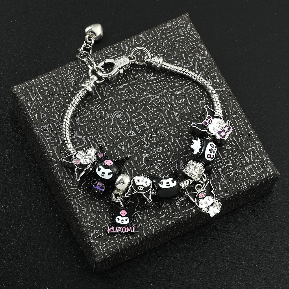 Модный трендовый женский браслет Sanrio с украшениями Kuromi Pandora цепочкой