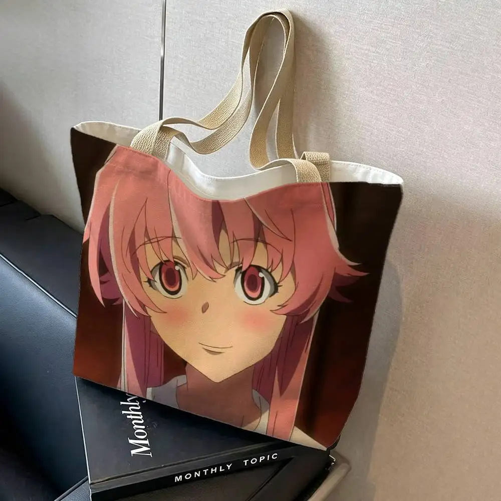 Сумка-тоут из холщовой ткани Anime Y-Yandere G-Gasai Yuno, вместительная, прочная, на плечо, с застежкой-молнией, классическая, идеально подходит для работы (art.: 3920dc0af5f50) - 3920dc0af5f50