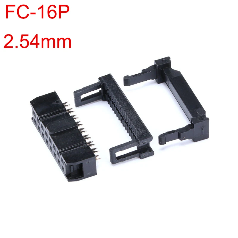 

10PCS FC-16p IDC SOCKET pitch 2.54MM JTAG ISP PLUG CONNECTOR DOUBLE ROW FEMALE 2x8PIN 16PIN FC 16p FOR IDC BOX HEADER for cable