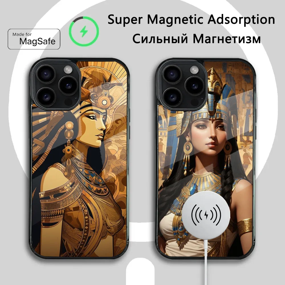 Cleopatra of Egypt Nefertiti Phone Case For iPhone 16 15 14 13 12 11 Plus Pro Max Mini Magsafe Magnetic Wireless Charging