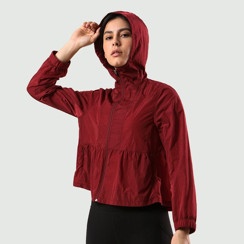 Outdoor Sunscreen Jacket Anti Ultraviolet Skin Protect Running Hoodie Sun Proof ClimbingWear Full Length Zipper Yoga Sports Top