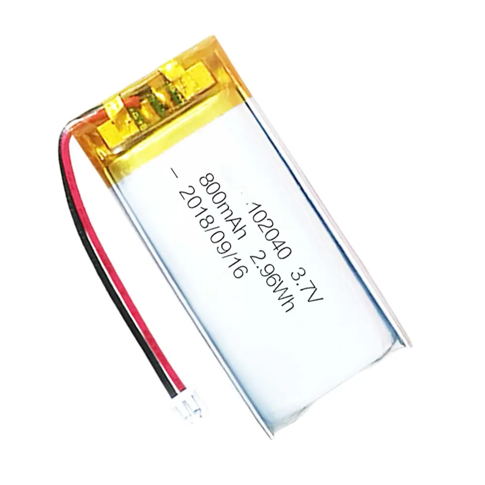 

2/5/10 шт. 3,7 в 800 мАч 102040 литий-полимерная ионная батарея 2,0 мм разъем JST для Mp3 электрических устройств Mp4 GPS DVR