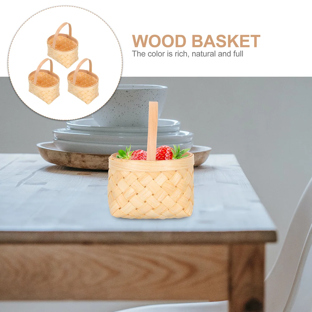 Маленькая деревянная корзина подарочные корзины для вечеринок мини-тканые с