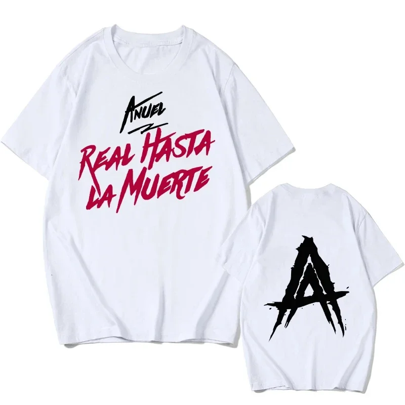 Anuel AA Real Hasta La Muerte Повседневный комфортный топ с круглым вырезом и короткими