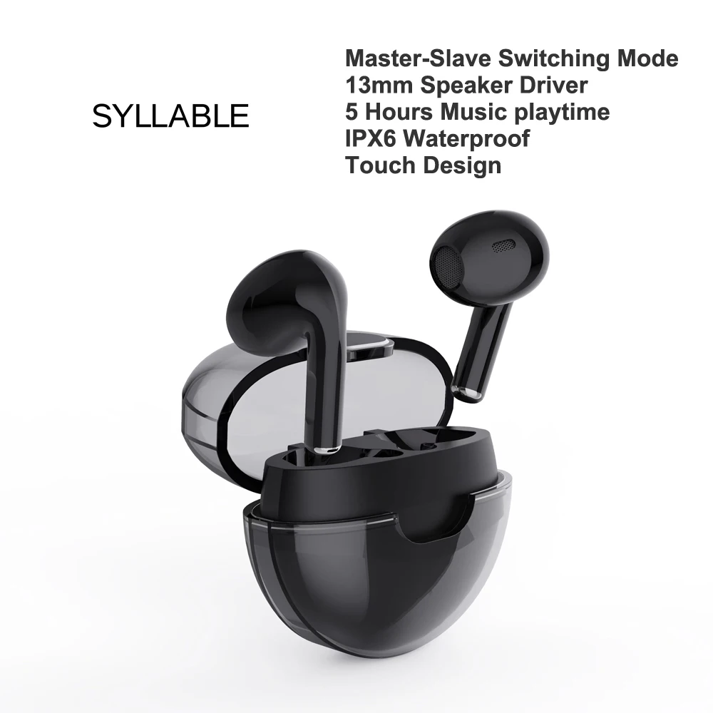 

Touch SYLLABLE J9 TWS Earphones 5 hours True Wireless Stereo Earbuds Master-Slave Switching Mode Headset New Touch Syllable J9