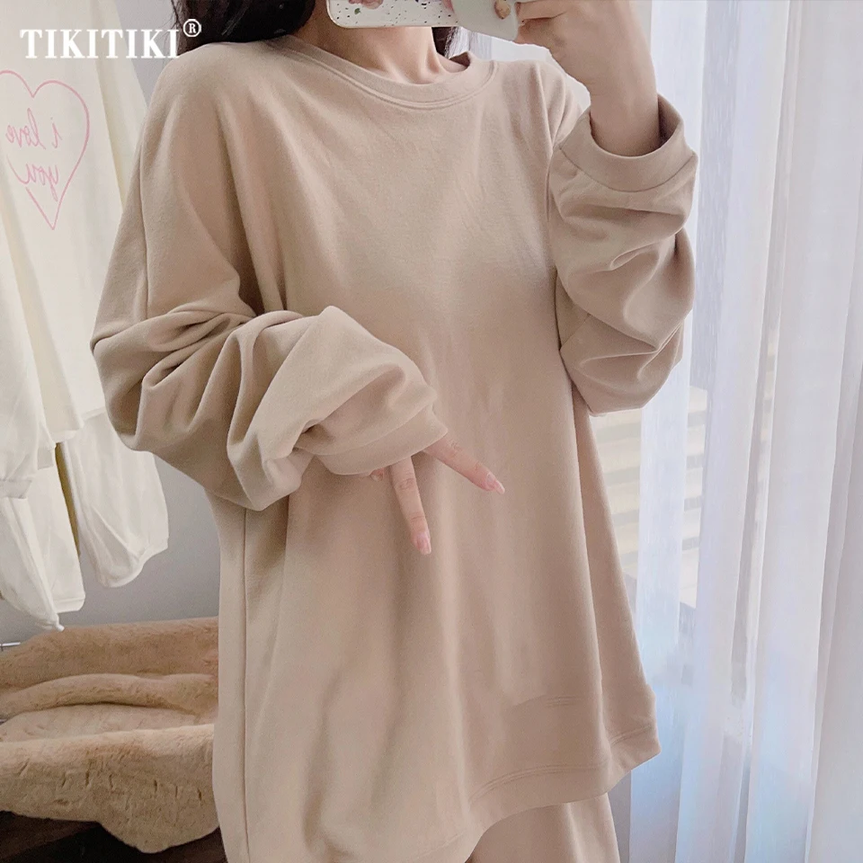 Пижамный комплект с длинными рукавами одежда для сна отдыха 2 шт. ночное белье