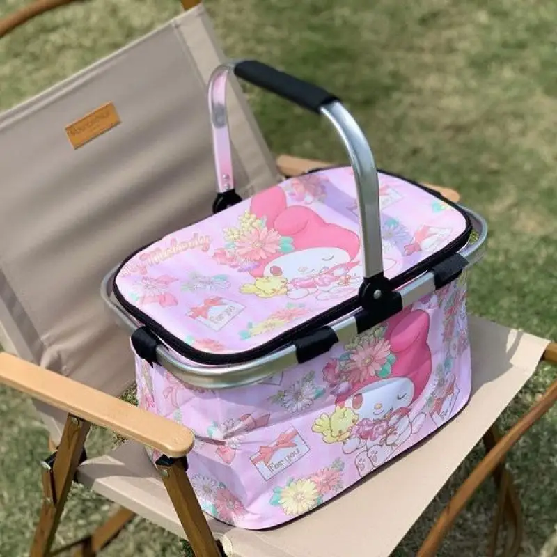 

Милый аниме s Cinnamoroll Pp корзина для пикника, Дораэмон, туристический складной портативный контейнер для хранения