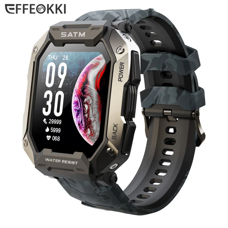 

Ultra Sports Men Smartwatch Outdoor IP68 5ATM Waterproof Smart Watch Heart Rate Blood Oxygen Fitness Tracker for IOS Android