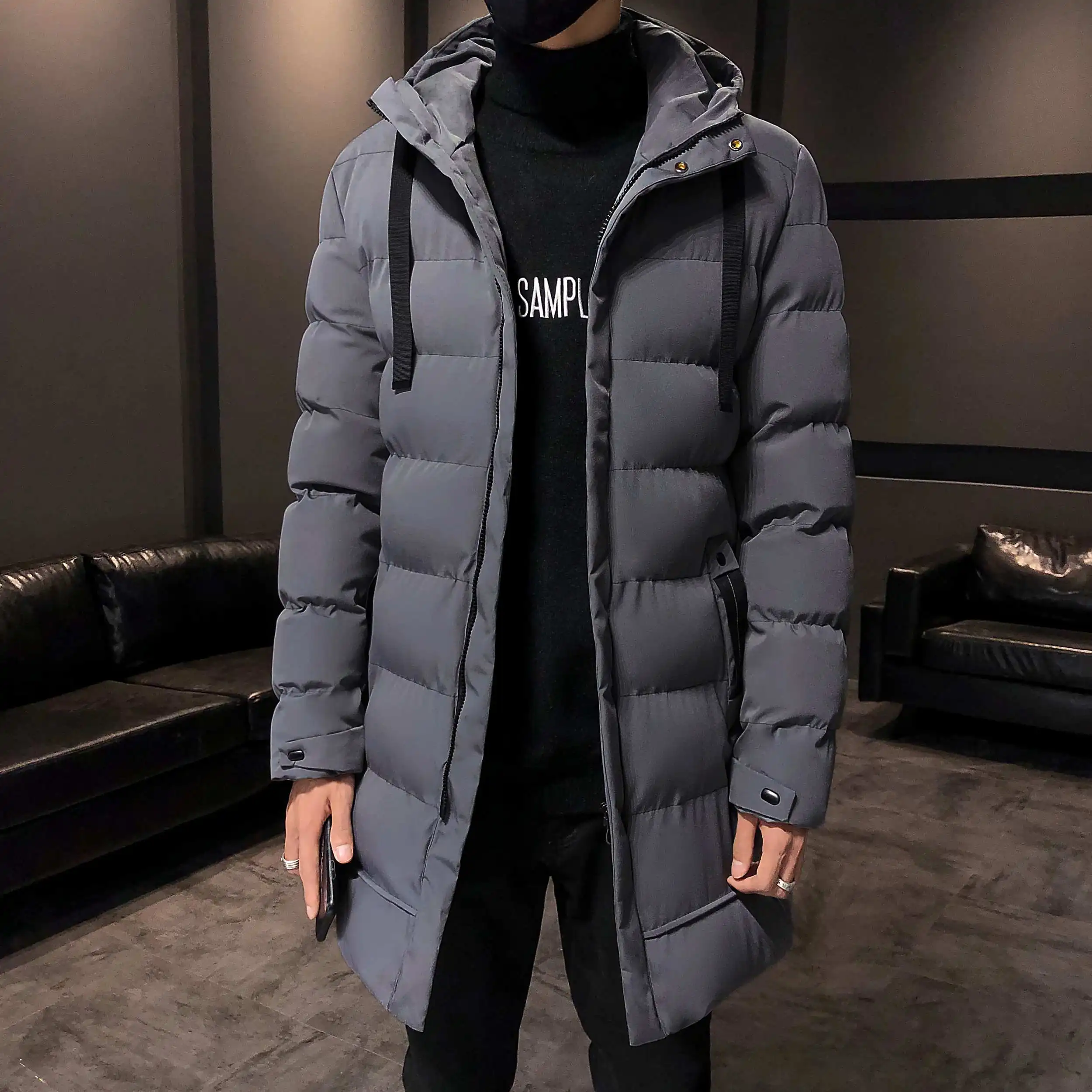 Men 2022 Winter New Plus Long Warm Thick Hood Parkas Jacket Coat Men Autumn Outwear Outfits Classic Windproof Pocket Parka Men