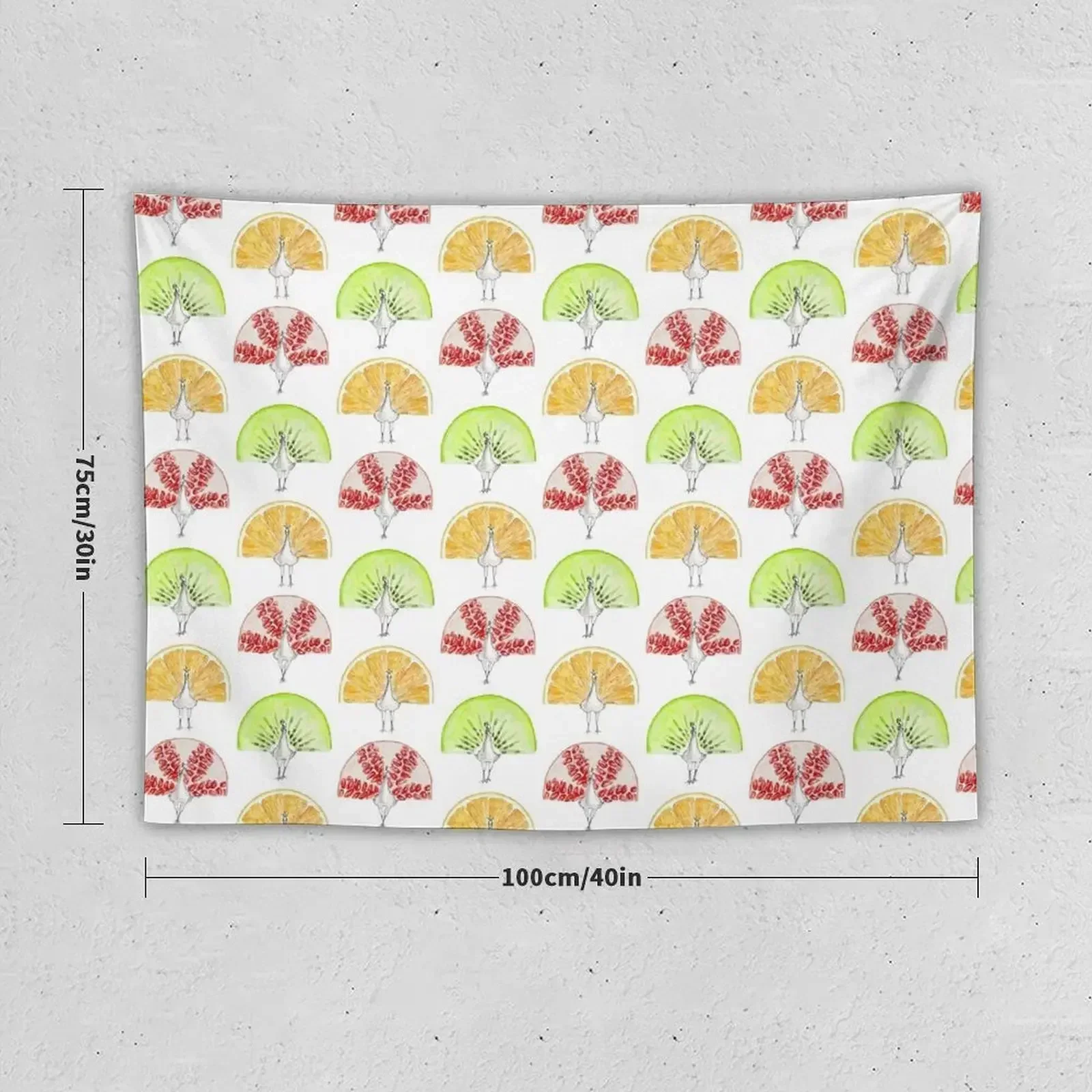 Фрукты Павлин Триптих Гобелен Украшения комнаты Украшение Эстетические