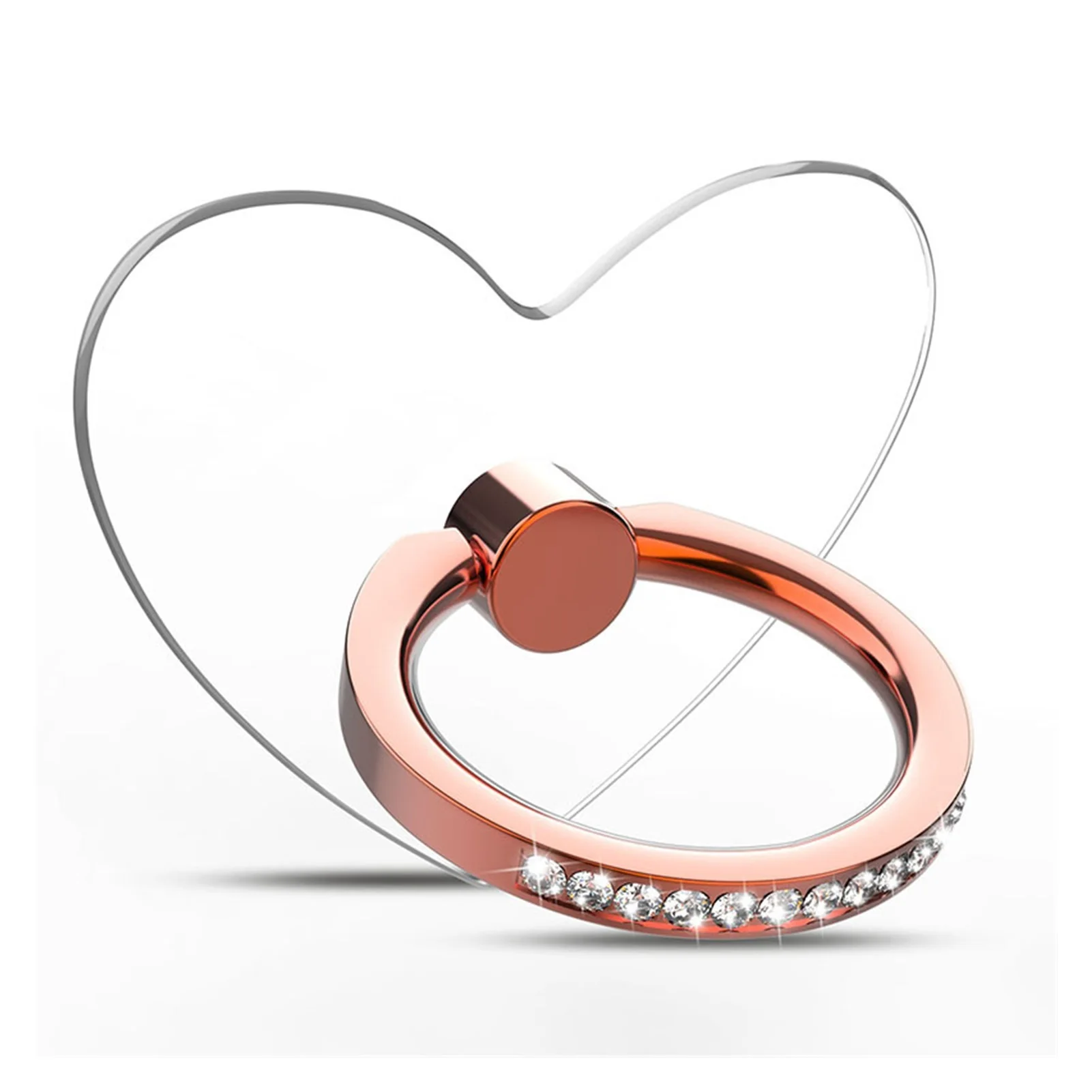 

NEW Diamond Cell Phone Ring Holder Stand Transparent Finger Grip Clear 360° Degree Rotation Kickstand Compatible IPhones