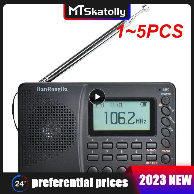 

Портативное радио AM/FM/SW/BT/TF, карманное радио USB MP3, цифровой рекордер с поддержкой TF-карты, 1 ~ 5 шт.