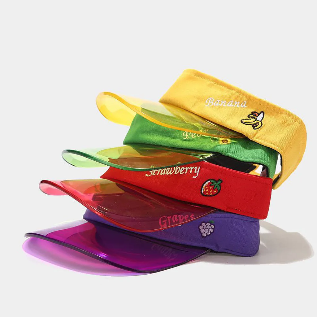 

Модный женский козырек с вышивкой в виде фруктов, шляпа с защитой от солнца, кепка, козырек для вентиляции, солнцезащитный козырек