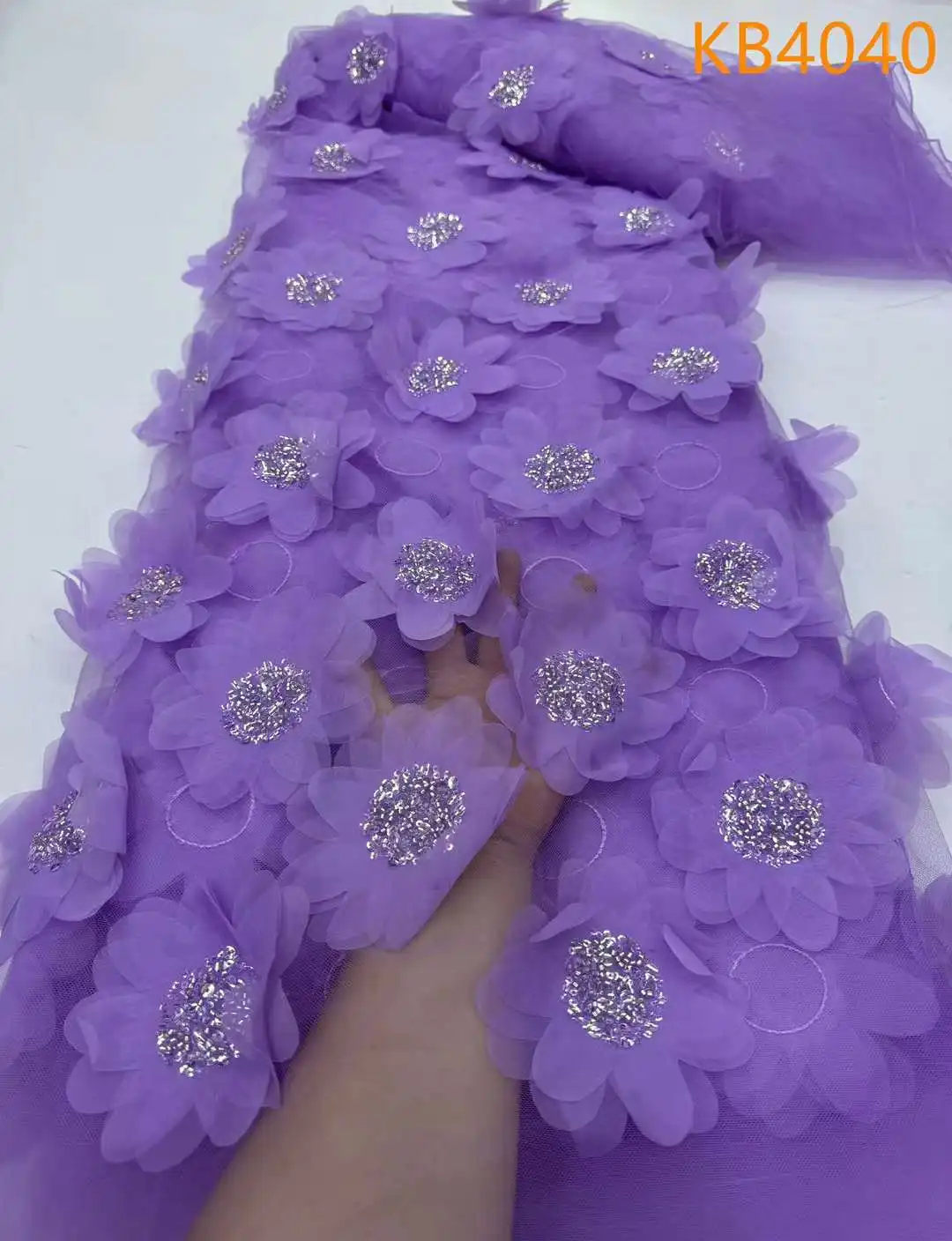 Горячая розовая кружевная ткань африканские 3D Цветочные бусины кружевные ткани