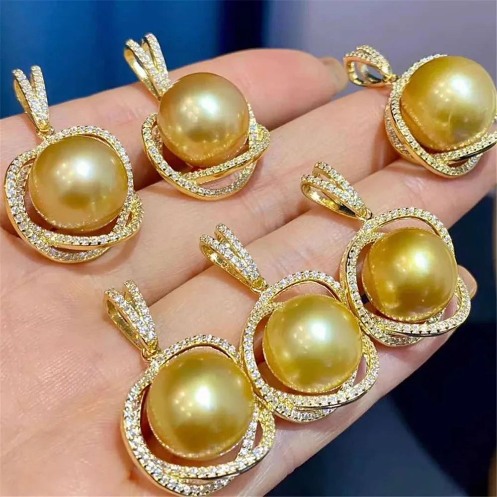 S925 Sterling Silver Pearl Pendant Settings Blank/Base For DIY Pendant Jewelry Making Accessories Suitable for 11-13mm Bead