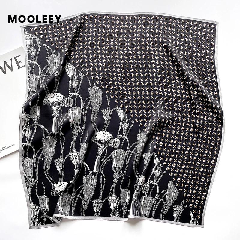 

Роскошный шелковый шарф с принтом цепей для женщин 70 см квадратный шелковый шарф из тутового шелкопряда для сумки волнистый декоративный к...