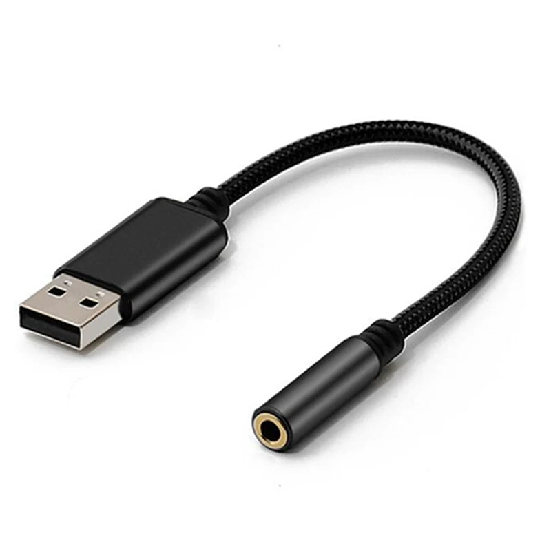 

3X USB To 3.5Mm Headphone Jack Audio Adapter,External Stereo Sound Card For PC, Laptop,For PS4,For Mac (0.6 Feet,Black)